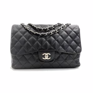 borsa-chanel-classica-jumbo-patta-singola-nera-caviar-argento