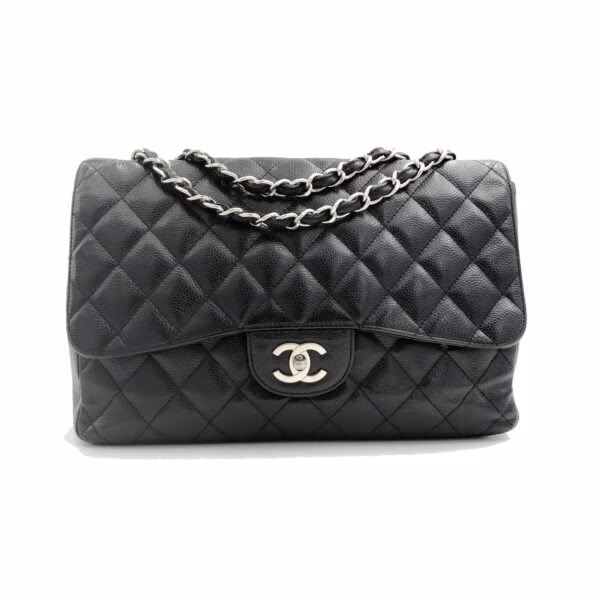 borsa-chanel-classica-jumbo-patta-singola-nera-caviar-argento