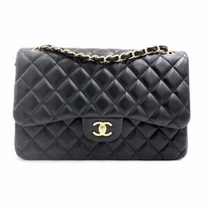 chanel-jumbo-black-lambskin-bag-second-hand