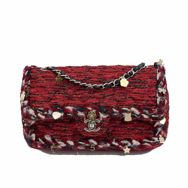 borsa-chanel-classica-tweed-rossa-charms-edizione-limitata