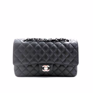 borsa-chanel-classica-media-nera-caviar-argento