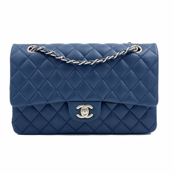 borsa-chanel-classica-media-blu-usata