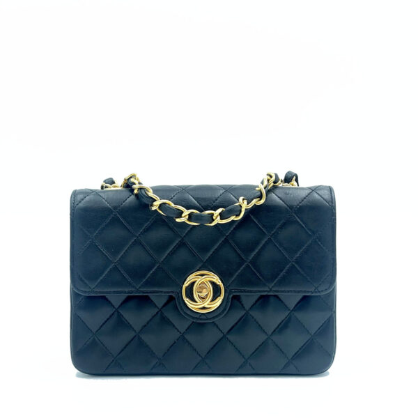 borsa-chanel-mini-square-vintage-nera-oro